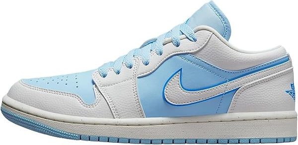 Nike Air Jordan Low 1 Blanco Azul Dama